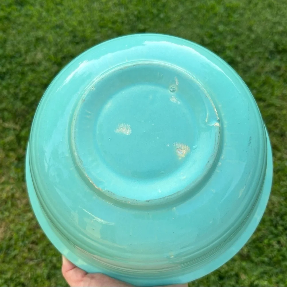Vintage Bauer Ringware Bowl 2.5 Qt Teal Jade | 40s Vintage Retro Kitchen Mixing